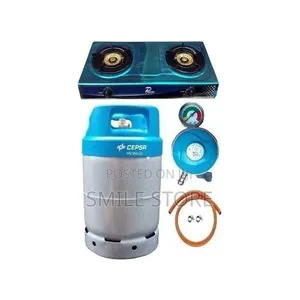Cepsa Cylinder 12.5 + Gas Cooker, Regulator, Hose Clip - Blue