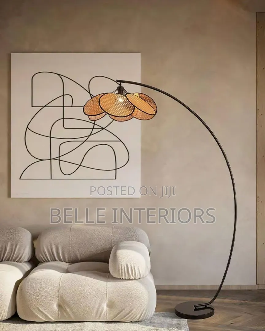 Nordic Led Rattan Lightning Floor