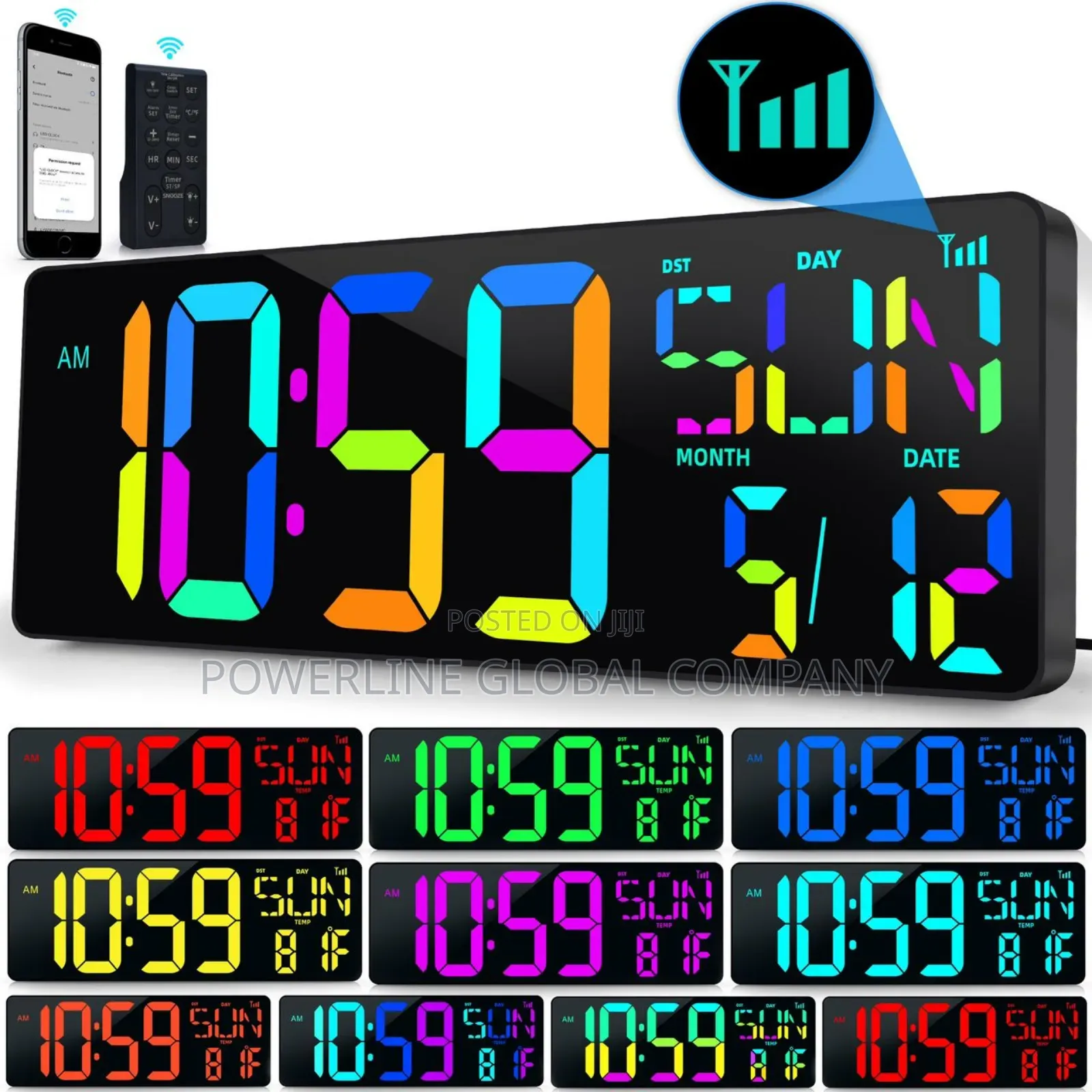 Digital Wall Clock With Count Down/ Alarm/ Bluetooth/ Battery/ Remote