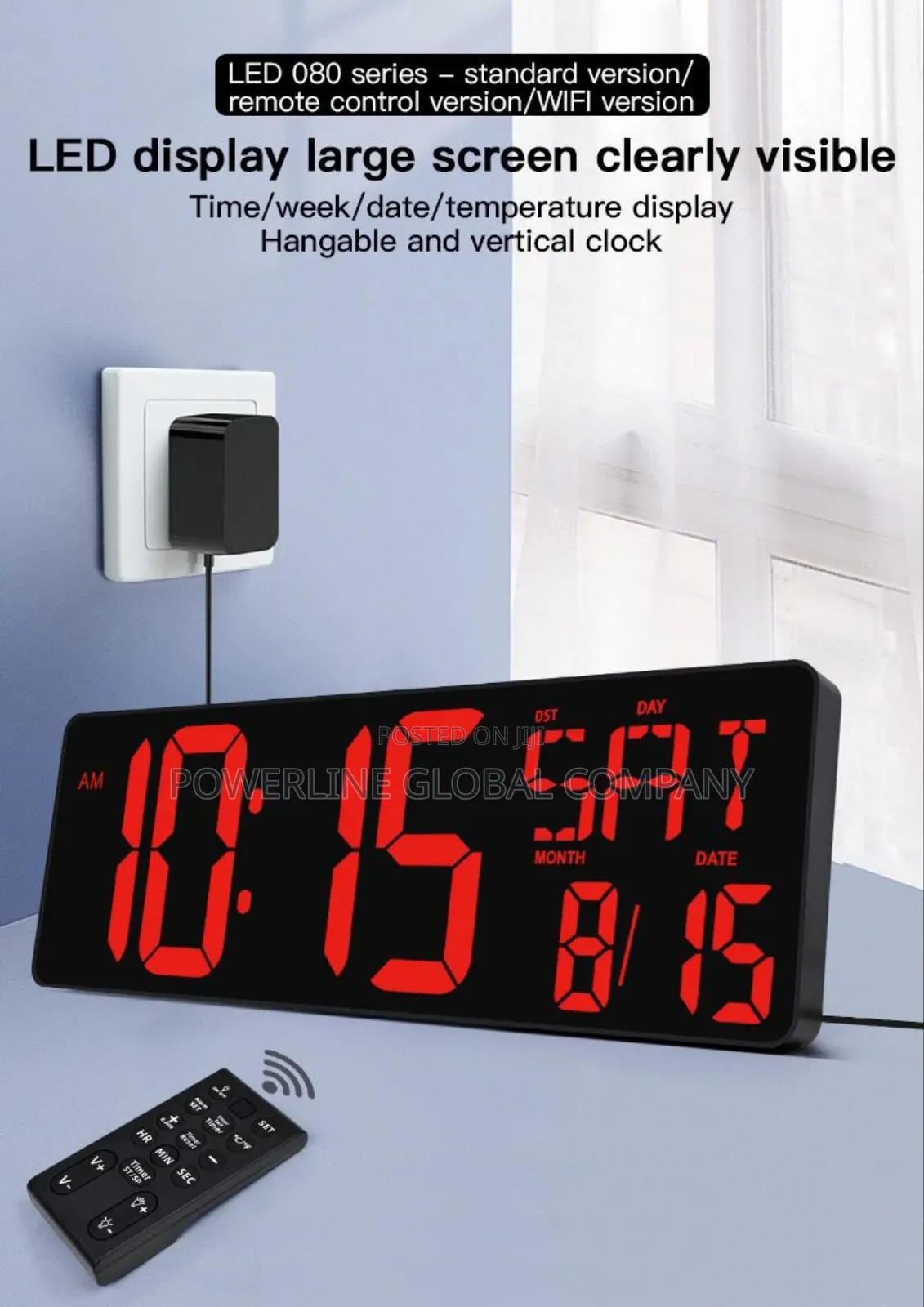 Digital Wall Clock With Count Down/ Alarm/ Bluetooth/ Battery/ Remote