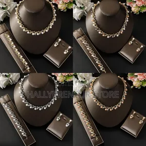 Pearl Jewelry Set Bead Necklace Earrings Set