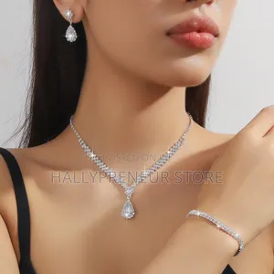 Diamond Jewelry Set Earrings Necklace Set