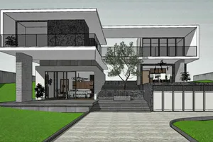 Architectural Design, Complex Building And 3d Rendering
