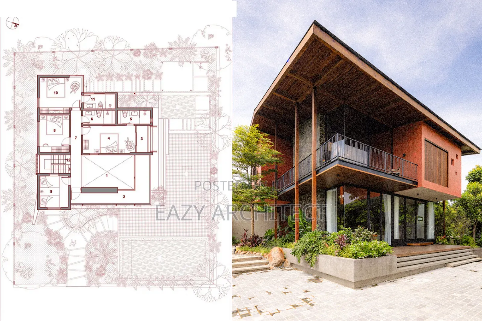 Architectural Design, Complex Building And 3d Rendering