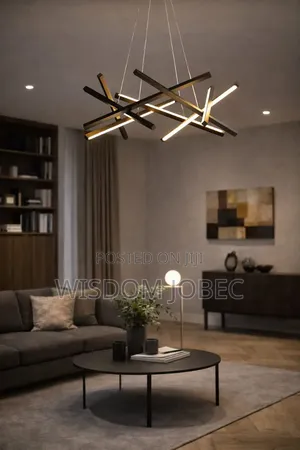 Modern Black Linear Led Chandelier
