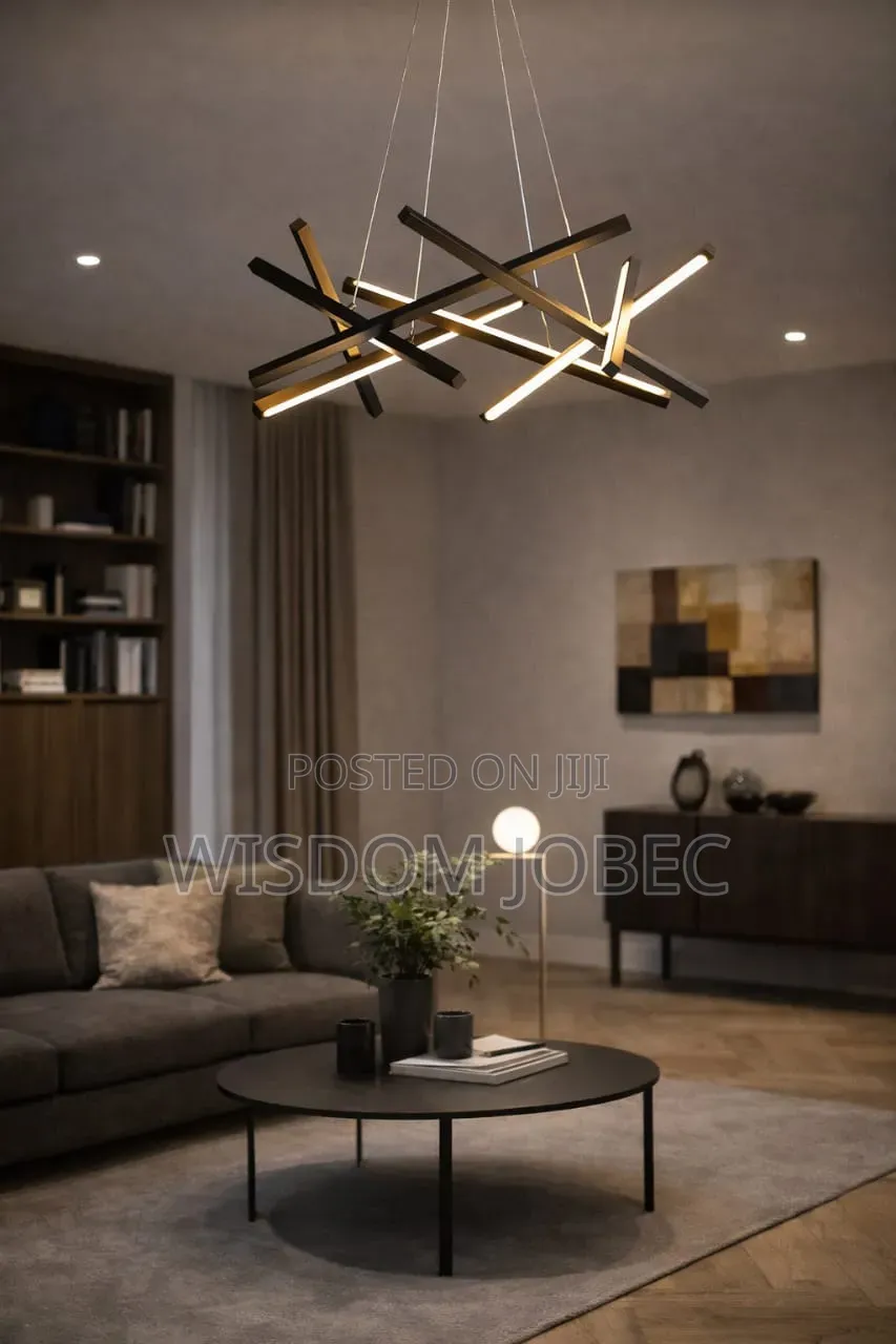 Modern Black Linear Led Chandelier