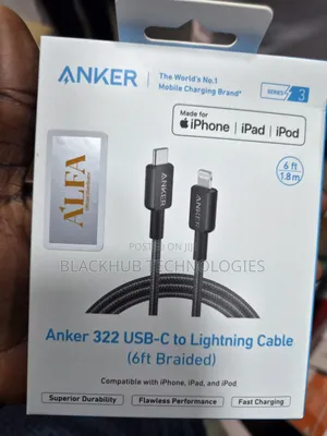 Anker 322 Usb-C to Lightning Cable 6ft Braided