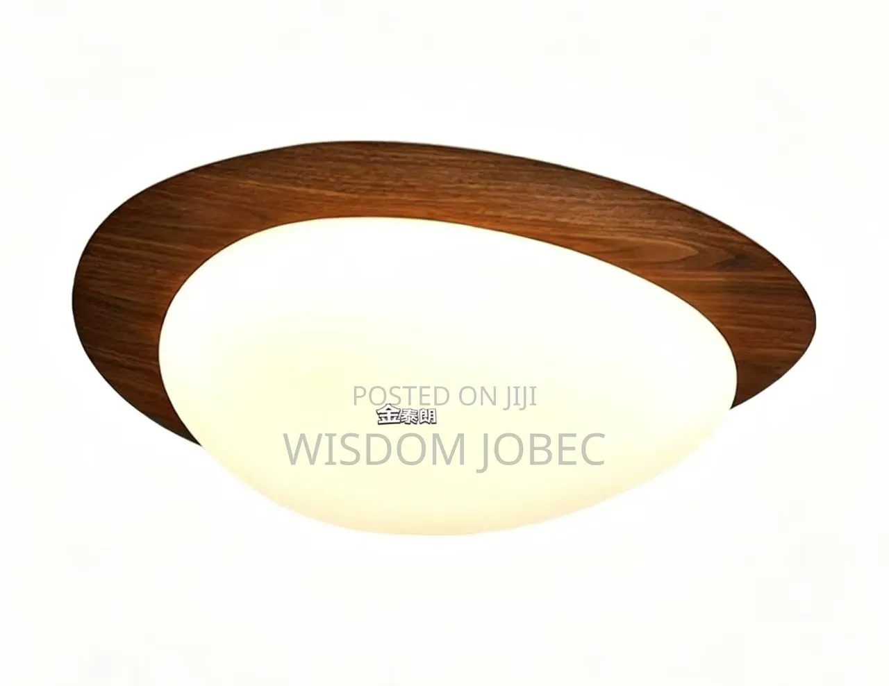 Modern Nordic Pebble-Shaped Ceiling Light With a Walnut Wood