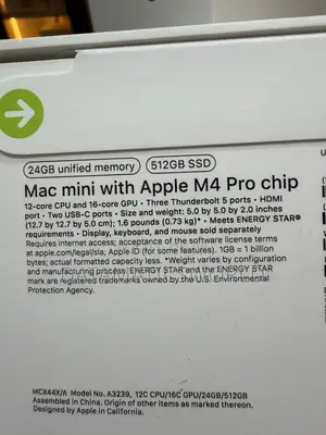 New Desktop Computer Apple Mac Mini M4 Pro 24GB Apple M4 Pro SSD 512GB