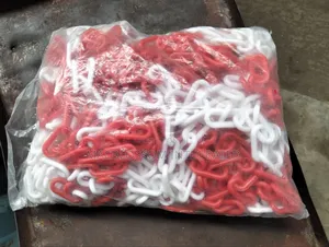 8mm Plastic Chains Red White by 25 Meter Long