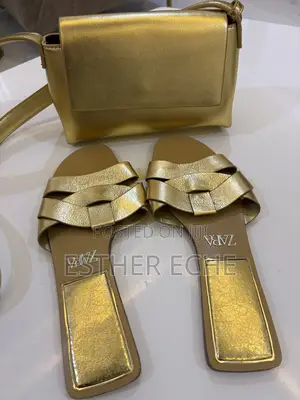 Zara Slippers Size 38 and a Mini MNG Bag