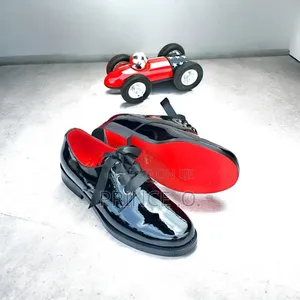 Black Wetlook Christian Loubotin Shoes
