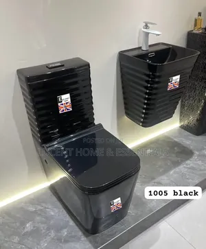 Eagles Standard England Executive Black Toilet Wall-Hung Sink Set