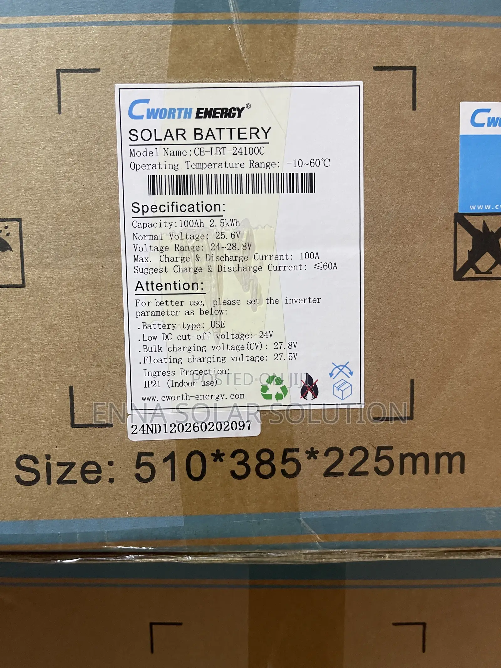 2.5kwh / 24v C Worth Lithium Battery