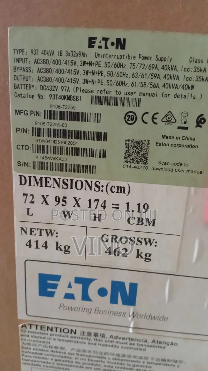 Eaton Ups 40kva 3phase Online Ups