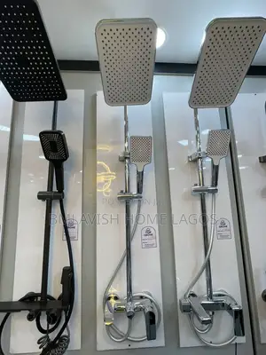 Silver Surface Standing Shower Mixer Set