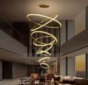 Spiral Led Cascading Ring Chandelier.