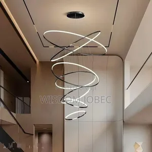 Spiral Led Cascading Ring Chandelier.