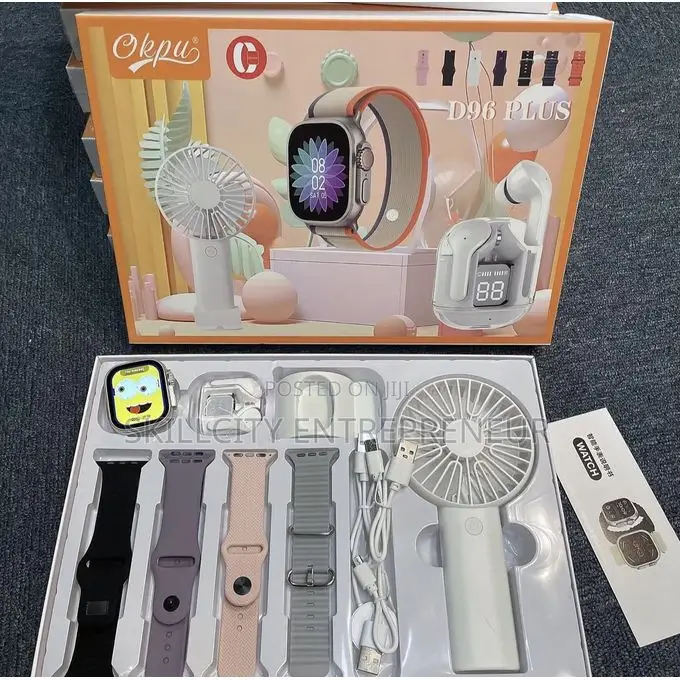 6-in-1 D96 Plus Smartwatch Gift Set