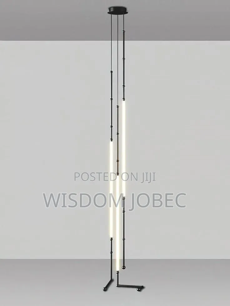 Modern Black Minimalist Led Chandelier.
