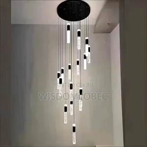 Modern Meteor Shower Bubble Glass Spiral Chandelier.