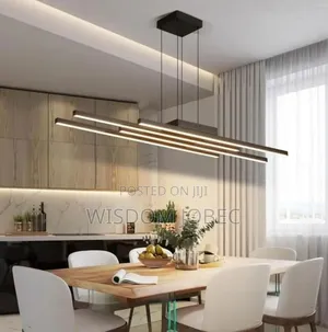 Modern Black Led Linear Chandelier