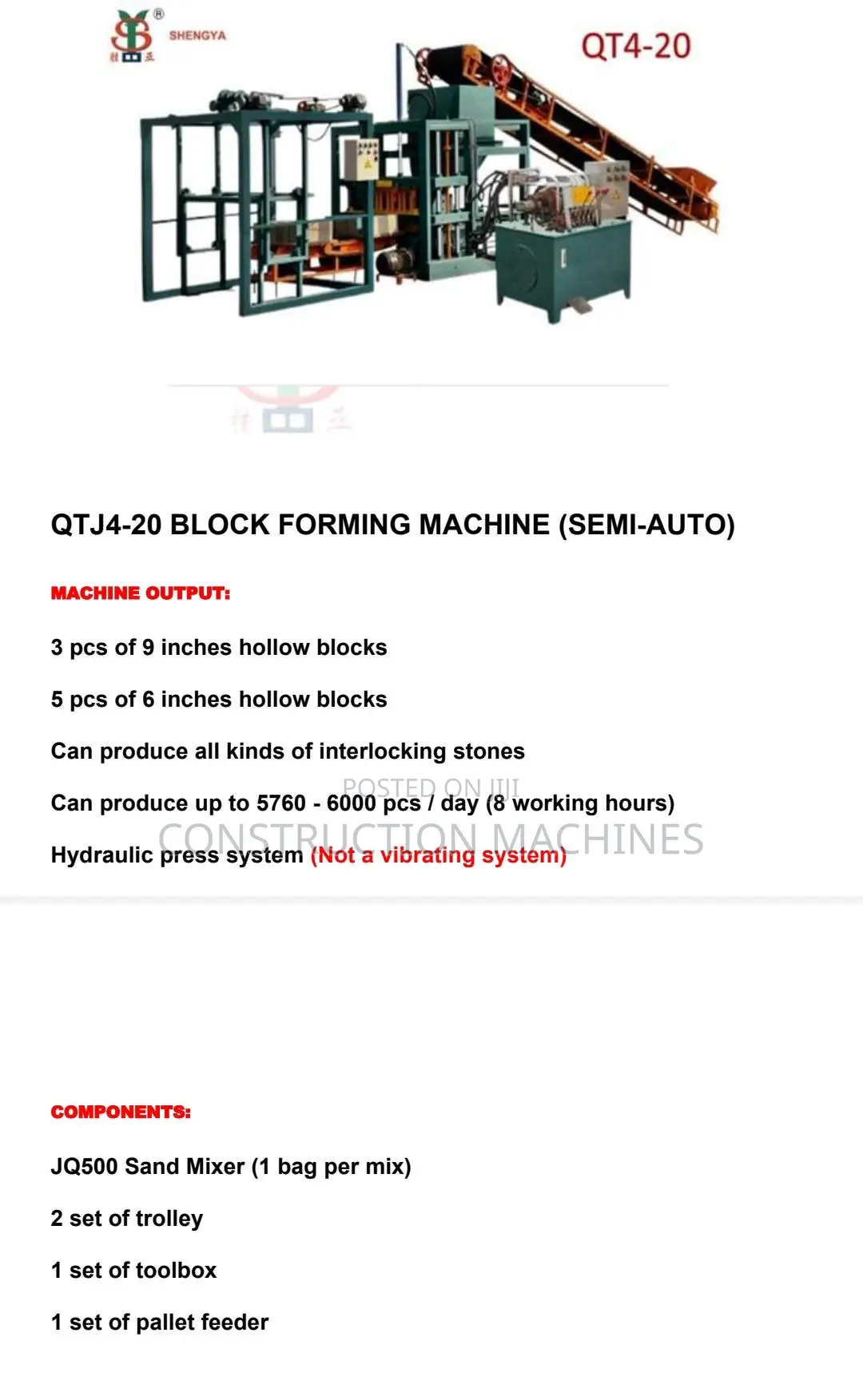 Automatic Block Machine Hydraulic Press