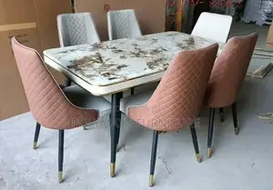 6-Seater Leather Chair Dinning Table