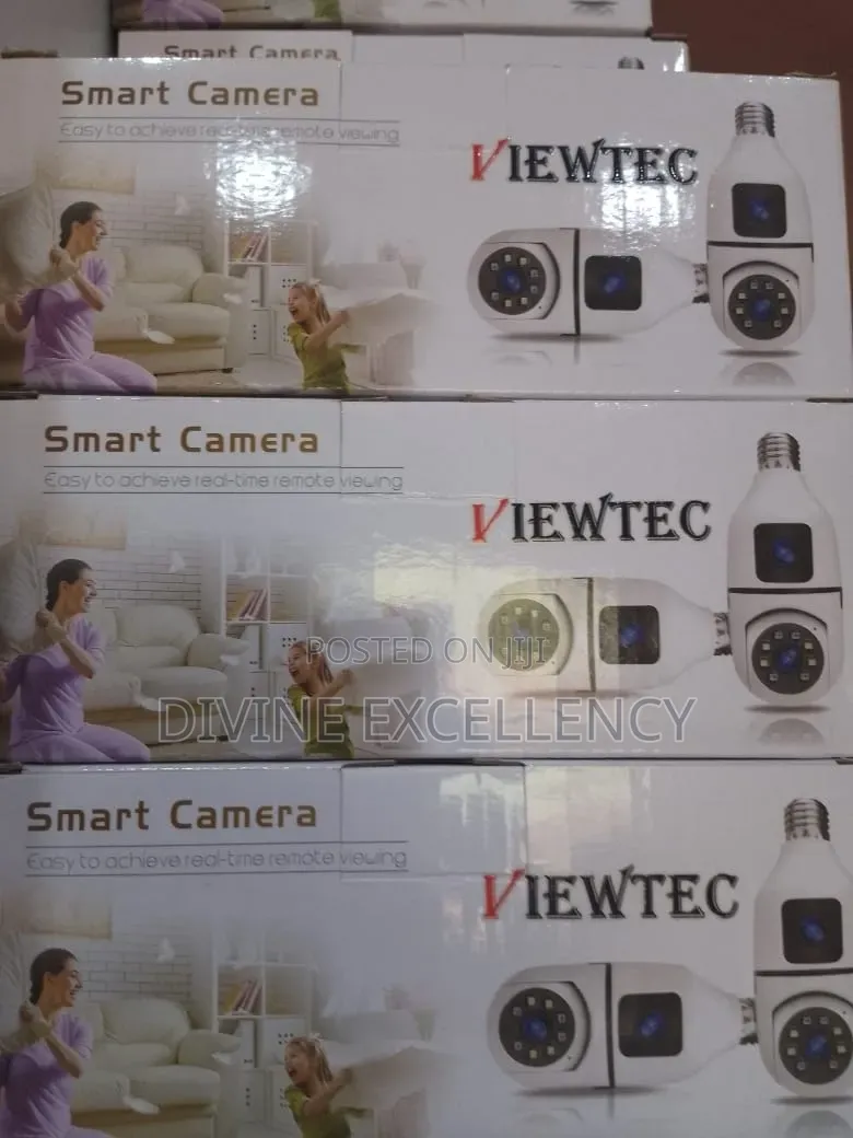 Dual Lens Bulb CCTV Camera, Wifi Enable
