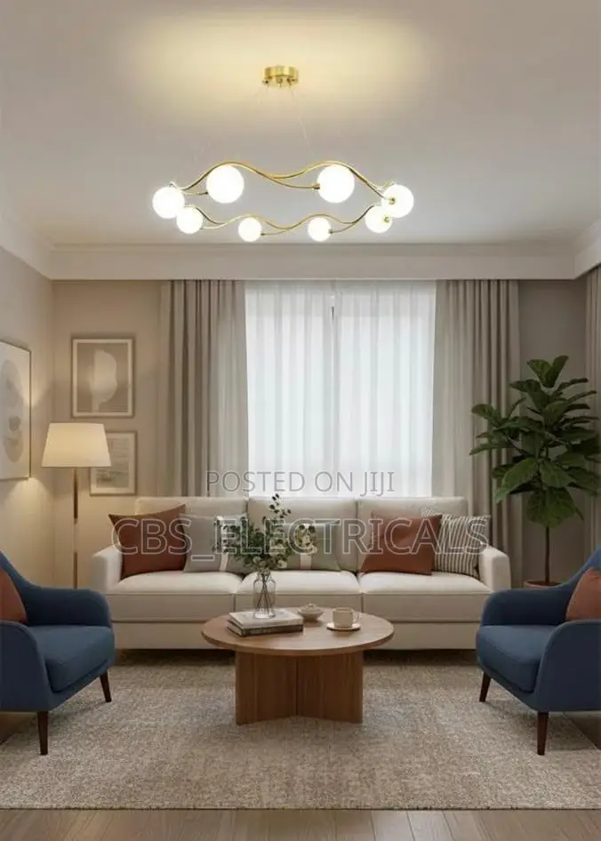 Luxury Wavy Gold Globe Chandelier