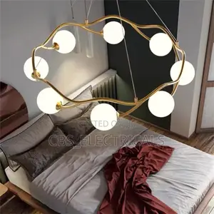 Luxury Wavy Gold Globe Chandelier