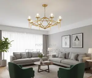 Geometric Gold Sputnik Chandelier