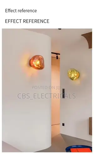 Luxury Melted Glass Amber Wall Sconces