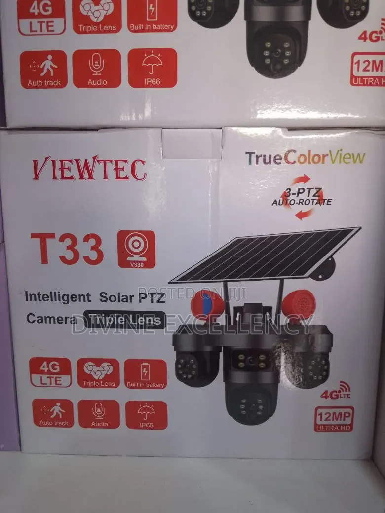 Triple Lens V380 Solar CCTV Camera