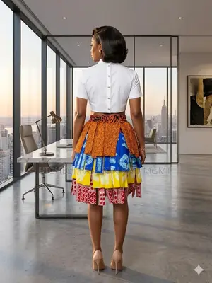 Ankara Patch Skirt - Style 895