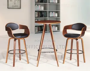 A Set of Luxury 3600 Wooden Bar Stools Table