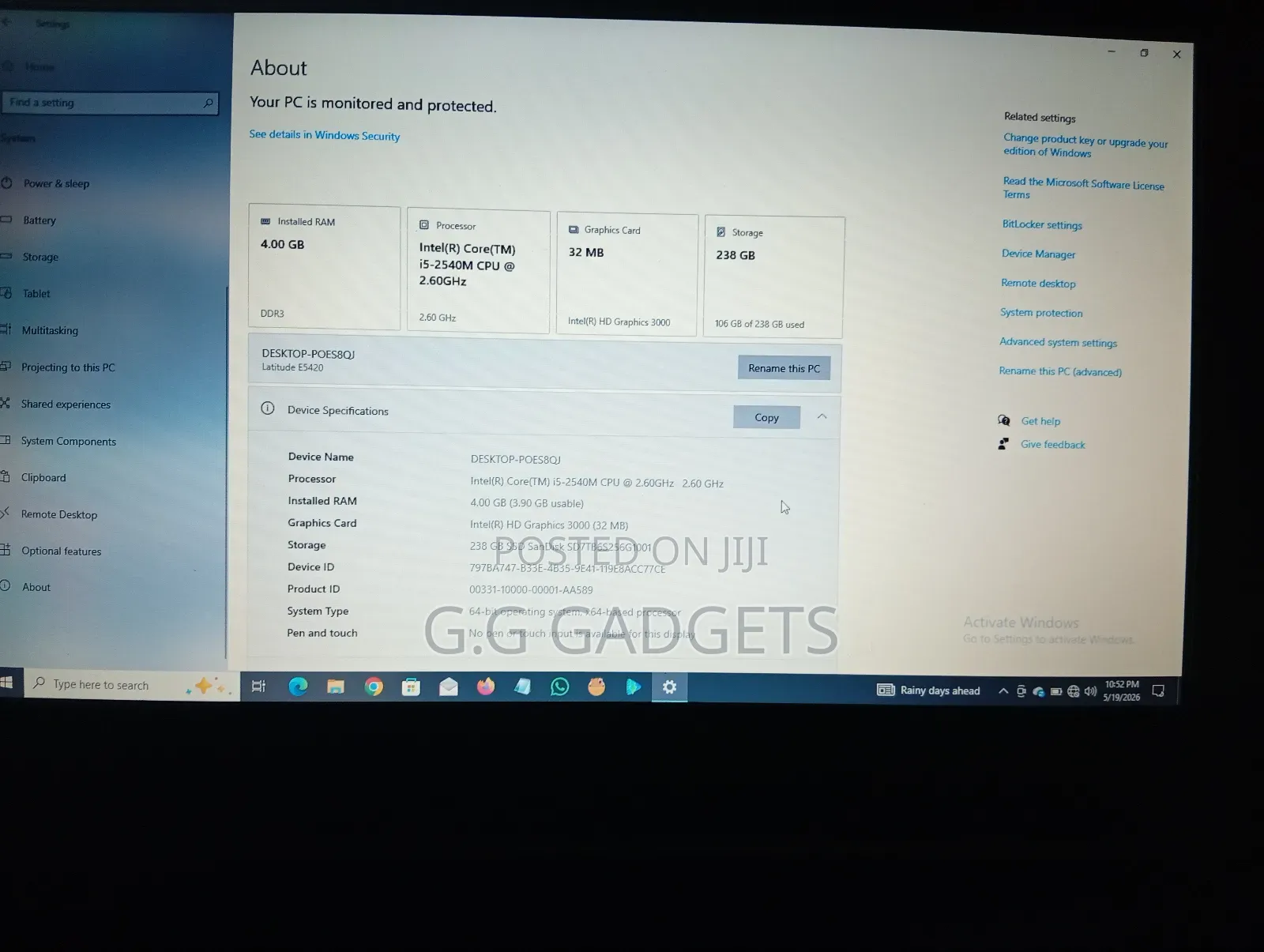 Laptop Dell Latitude E5420 4GB Intel Core i5 SSD 256GB