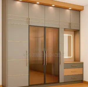 Wardrobe and Dressing Mirror With Lighted Makeup for Indoor Plants