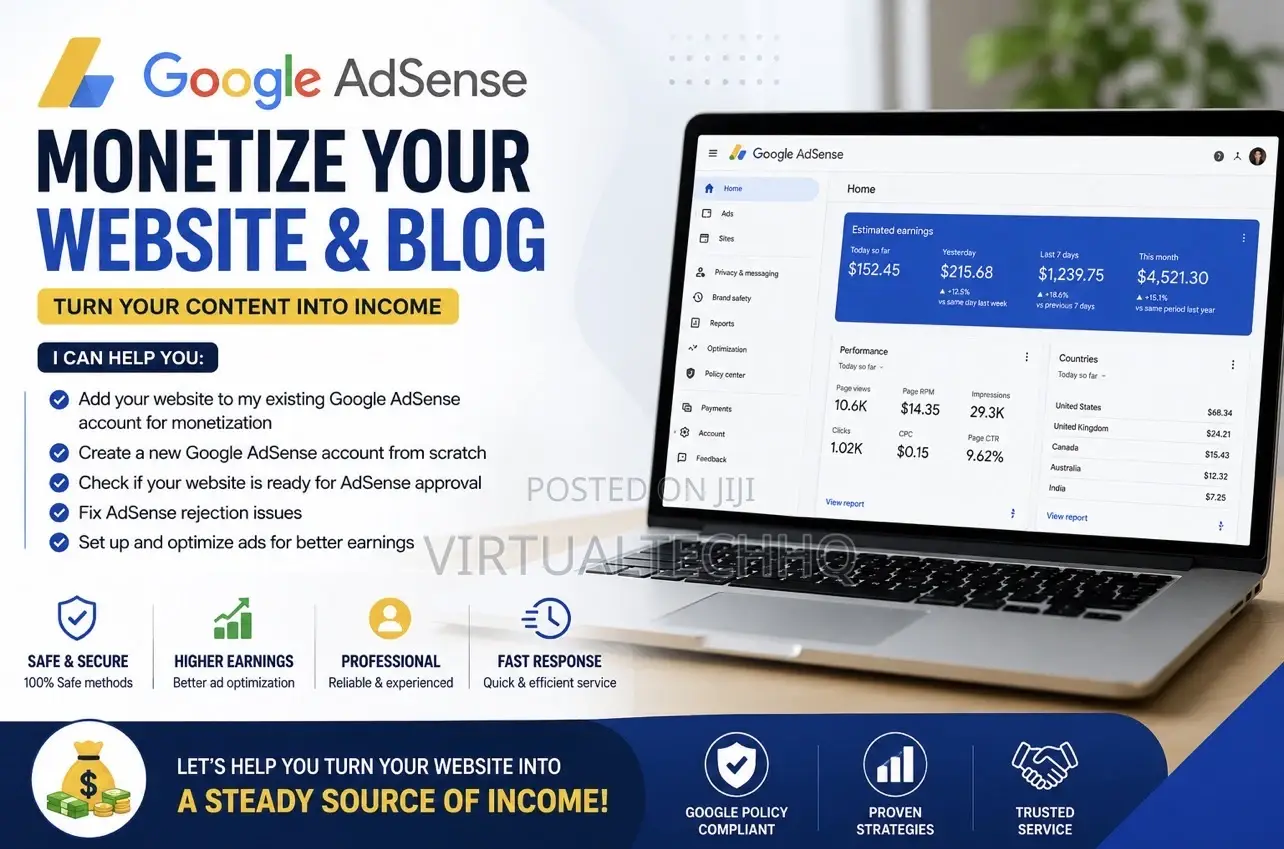 Google Adsense Approval Website Monetization Service