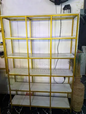 Modern Gold Display Shelf / Beauty Product Rack