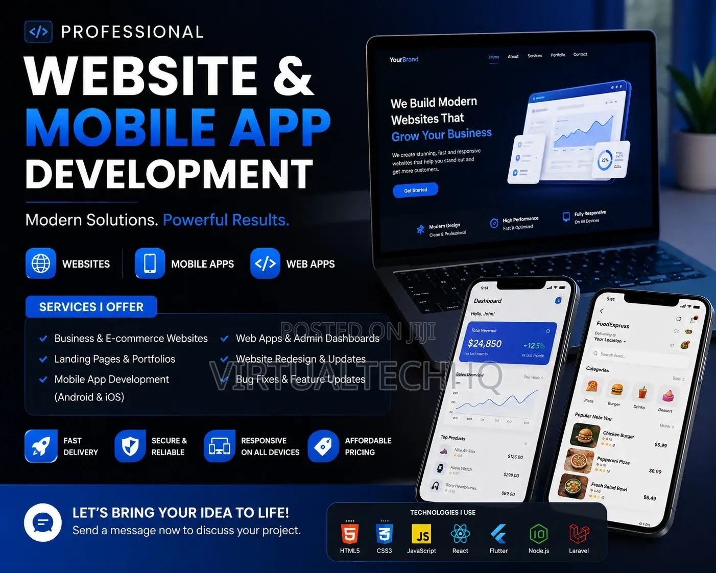 Professional Website Mobile App Development | Modern Affordable