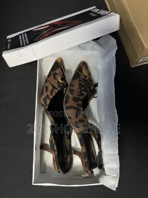 Leopard Print Slingback Kitten Heels for Ladies