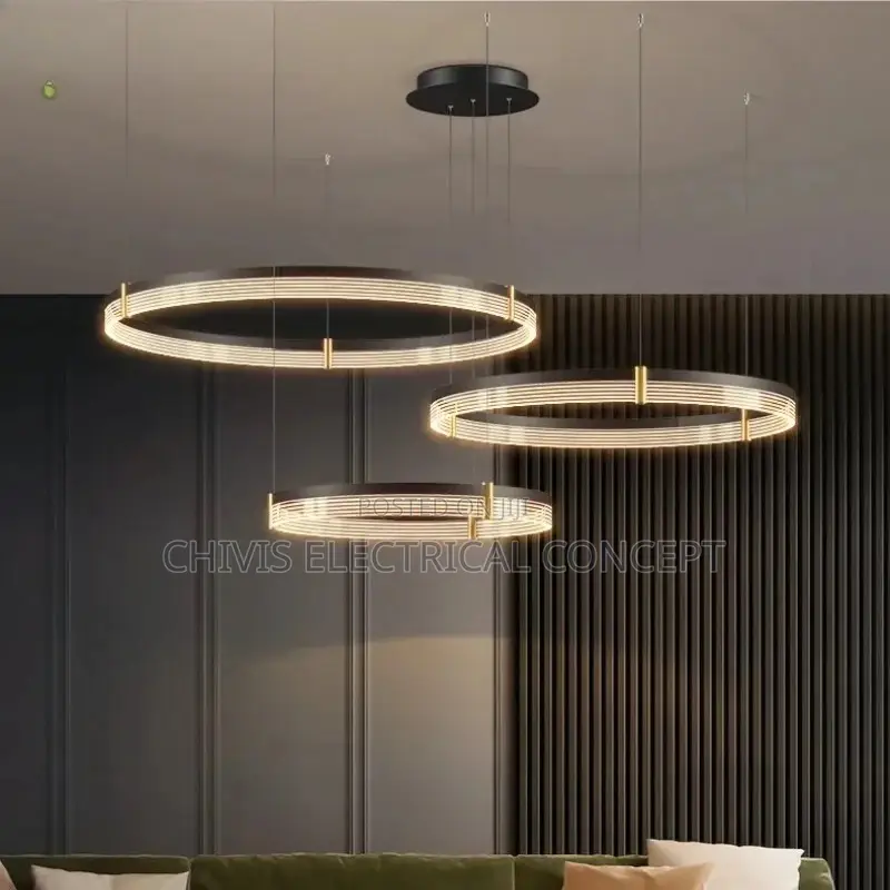 Modern Creative Nordic Luxury Multiple Cyclic Structures Led Pendant