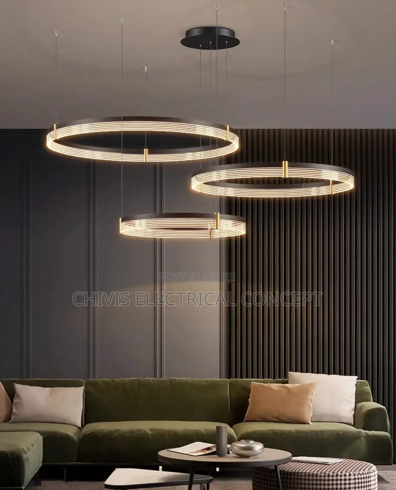 Modern Creative Nordic Luxury Multiple Cyclic Structures Led Pendant