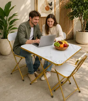 Vintage Design Foldable Table With A Chair