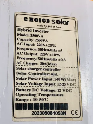 2.5kva 12volt Choice Solar Hybrid Inverter