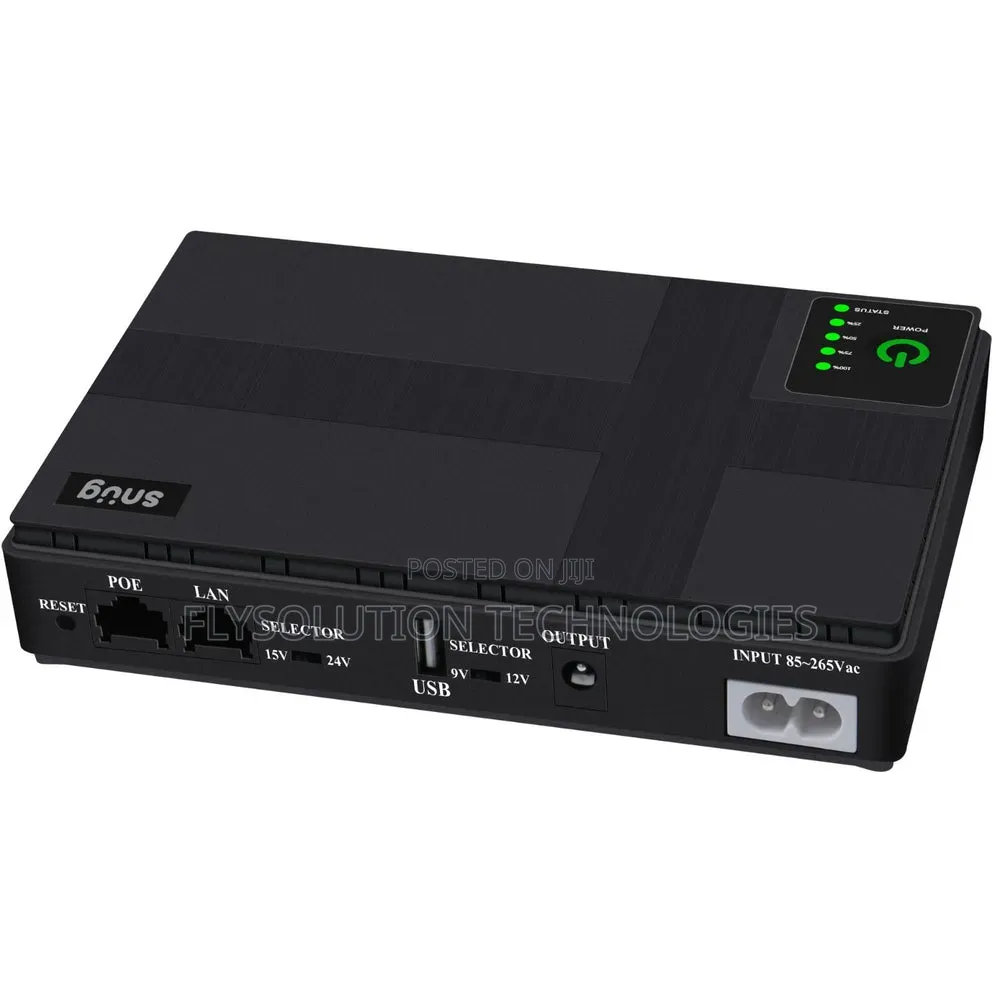 10400mah 18w Multifunction Network Mini Ups - Black