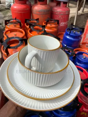 16pcs White Gold Big Bowl Dinner Set (Wy-38)