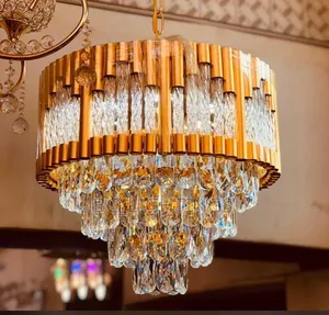 Luxury Crystal Chandelier Light With Remote Control, Led and Bulb