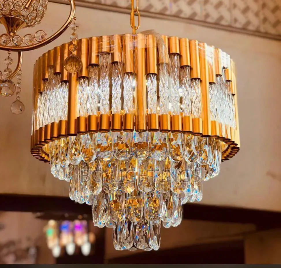 Luxury Crystal Chandelier Light With Remote Control, Led and Bulb